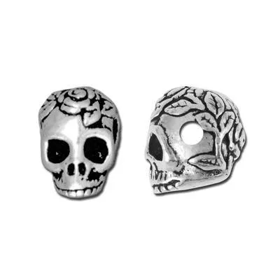 10mm Antique Silver Skull Bead by TierraCast - Horizontal Large Hole