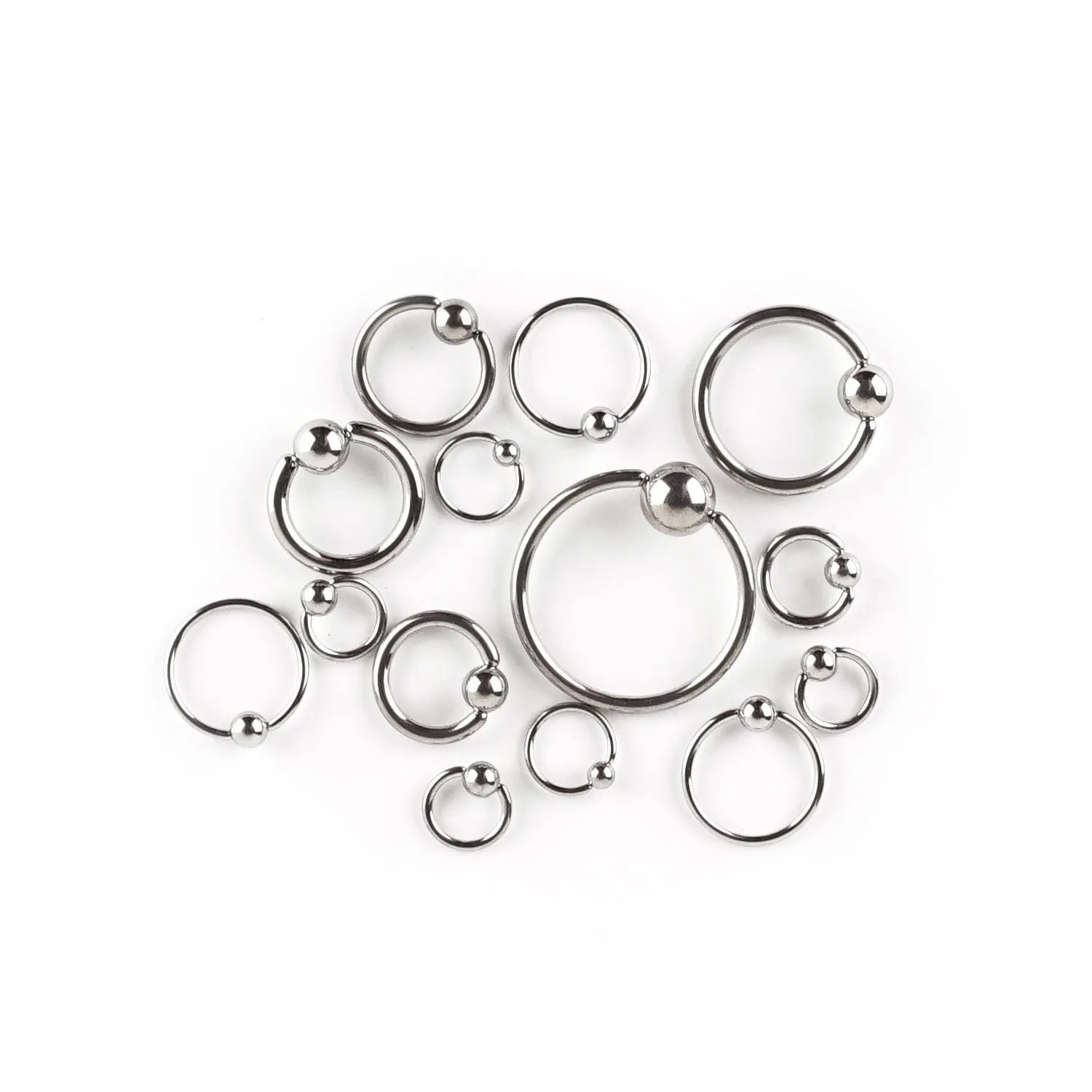 14 Gauge Titanium Captive Bead Ring with Hemo Ball