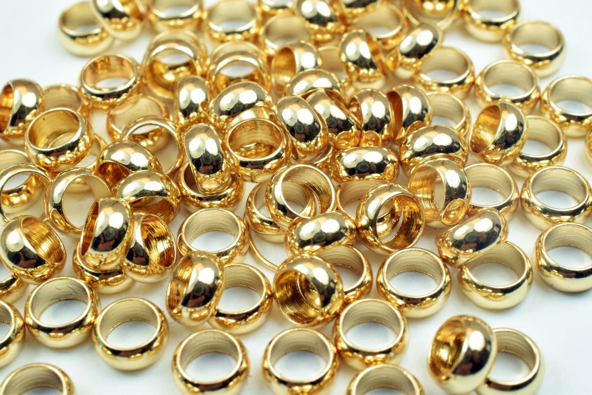 18K Gold Filled Look, Roundel Spacer Beads 6x3mm - Elegant Findings for Jewelry Makers - High-Quality Craft Supplies