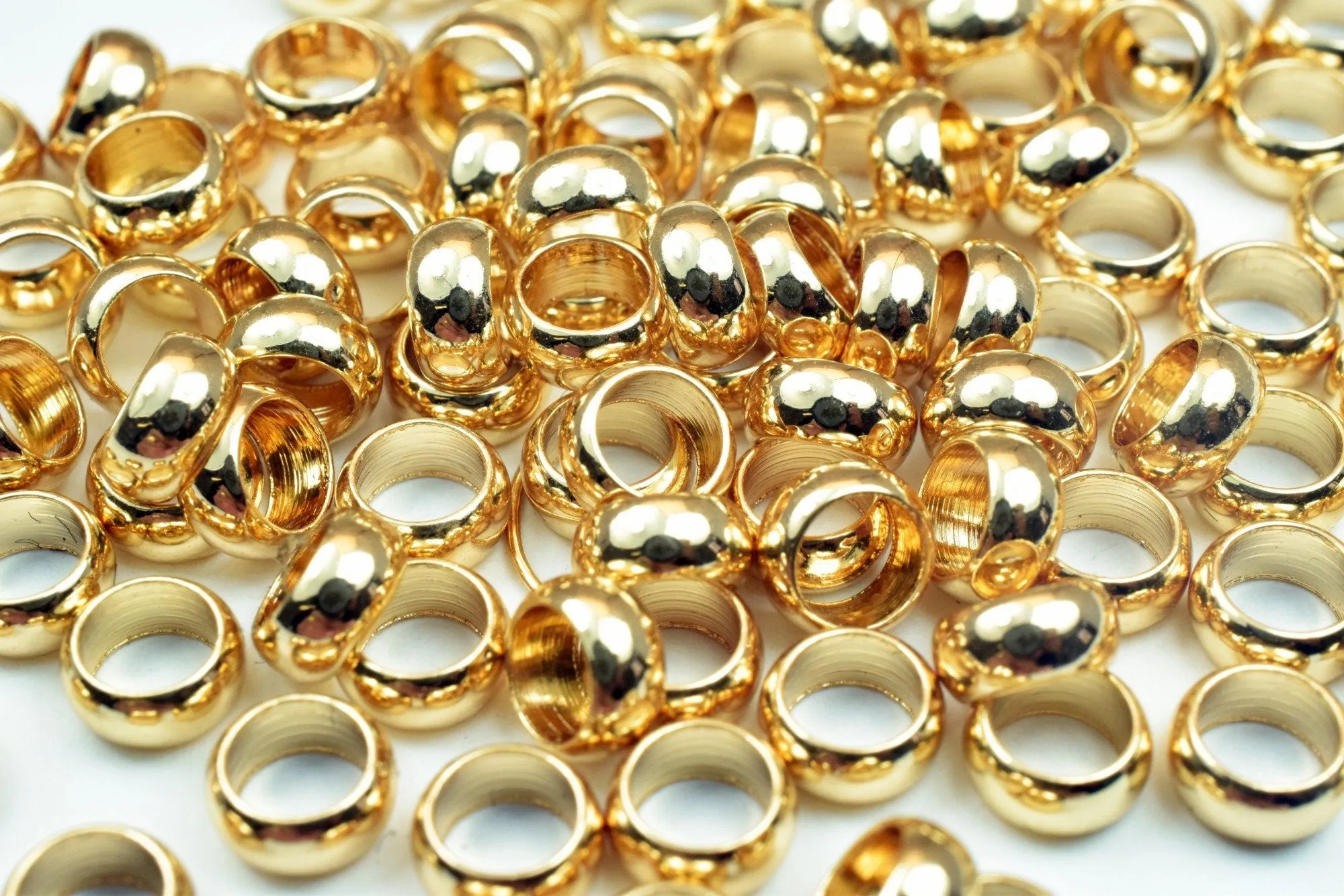 18K Gold Filled Look, Roundel Spacer Beads 6x3mm - Elegant Findings for Jewelry Makers - High-Quality Craft Supplies