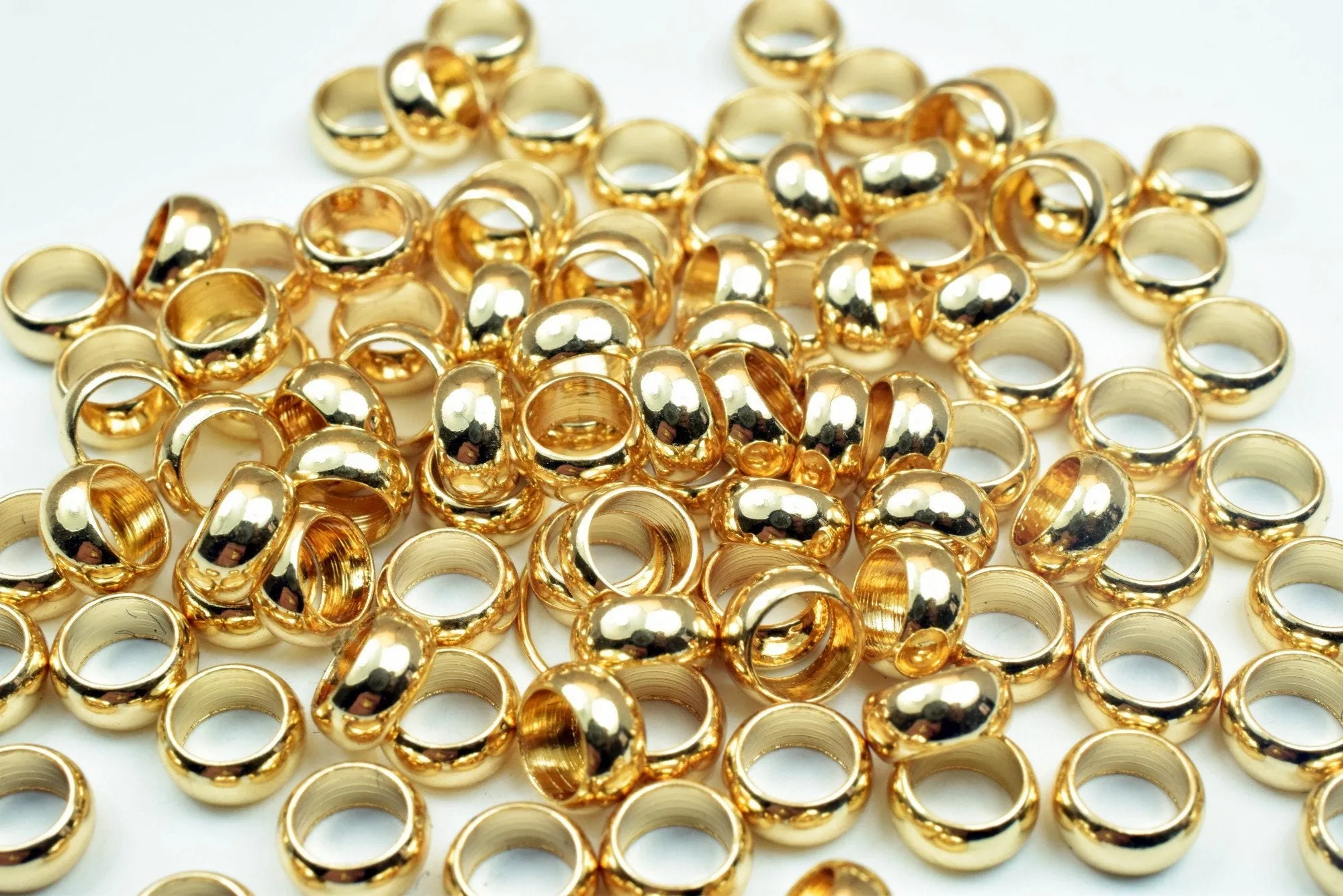 18K Gold Filled Look, Roundel Spacer Beads 6x3mm - Elegant Findings for Jewelry Makers - High-Quality Craft Supplies