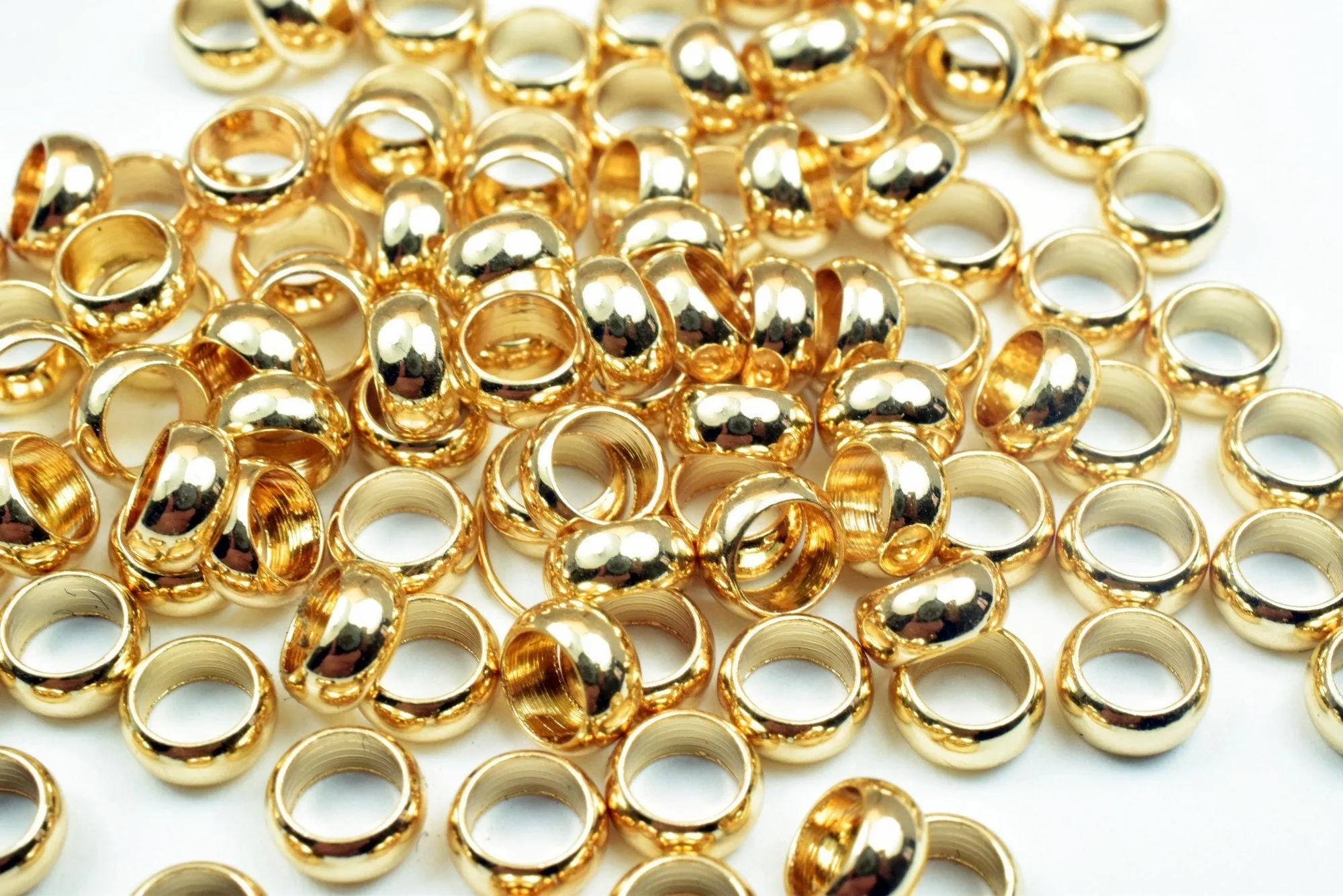 18K Gold Filled Look, Roundel Spacer Beads 6x3mm - Elegant Findings for Jewelry Makers - High-Quality Craft Supplies