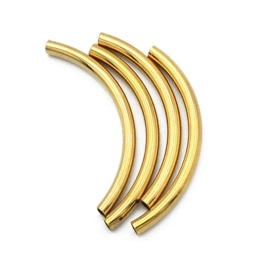 18K Gold Filled Seamless Curve Tube Beads - Essential Findings for Jewelry Makers & Wholesale Collection