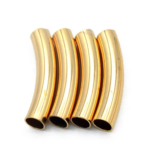 18K Gold Filled Seamless Curve Tube Beads - Essential Findings for Jewelry Makers & Wholesale Collection