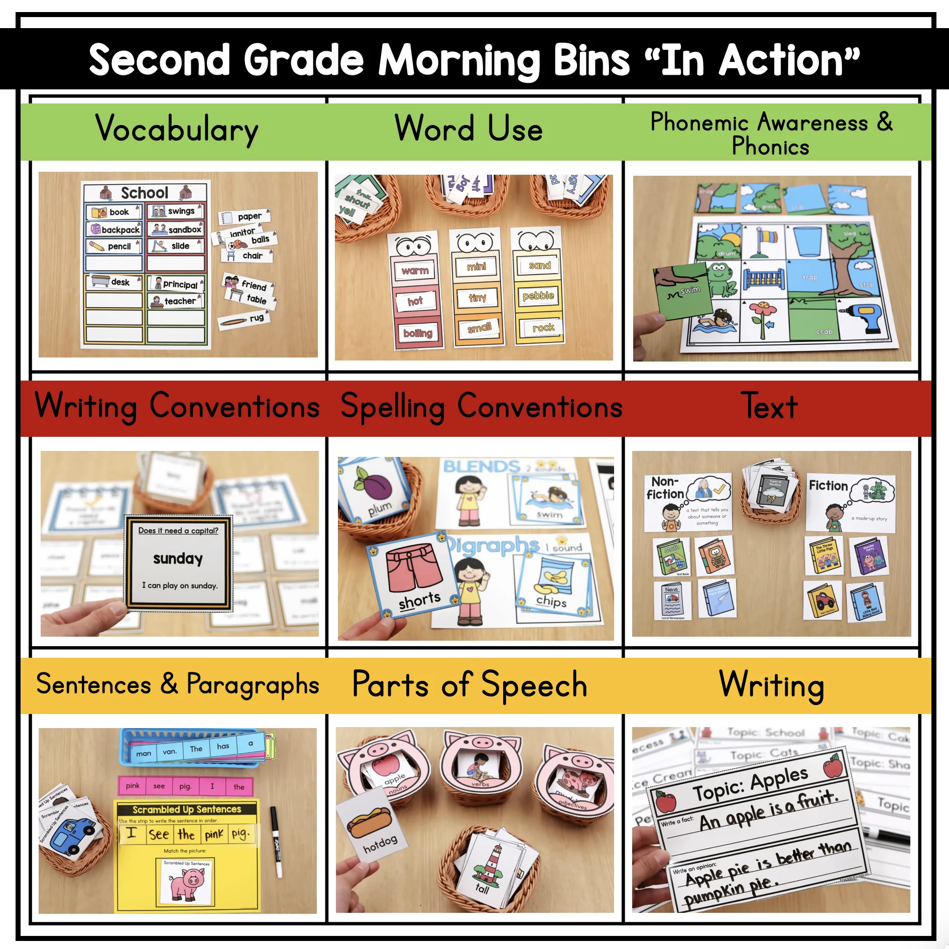 2nd Grade Back to School Morning Bins | Printable Classroom Resource | The Moffatt Girls