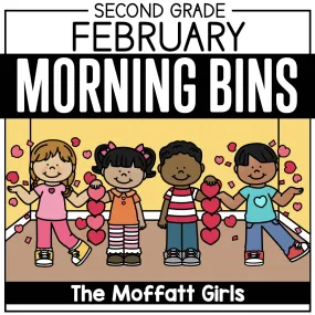 2nd Grade February Morning Bins | Printable Classroom Resource | The Moffatt Girls