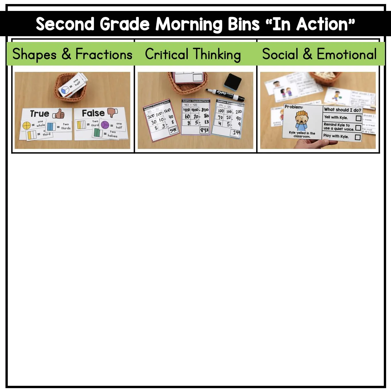 2nd Grade February Morning Bins | Printable Classroom Resource | The Moffatt Girls