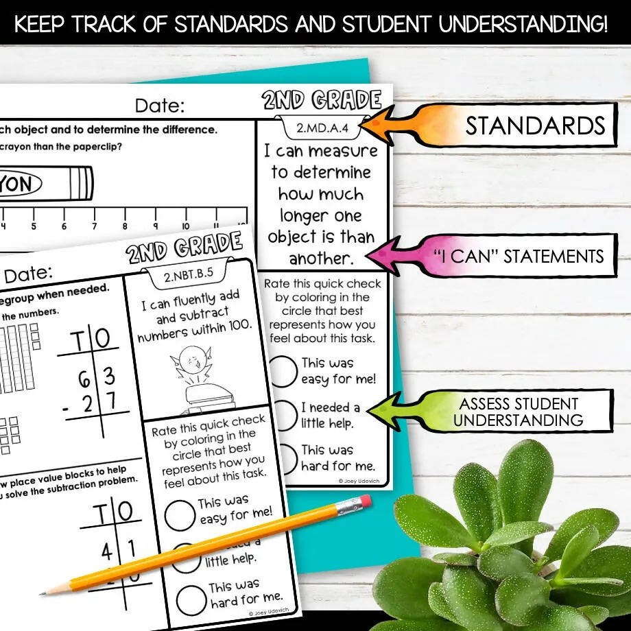 2nd Grade Math | Assessments, Morning Work, Test Prep, Review, Homework | Joey Udovich