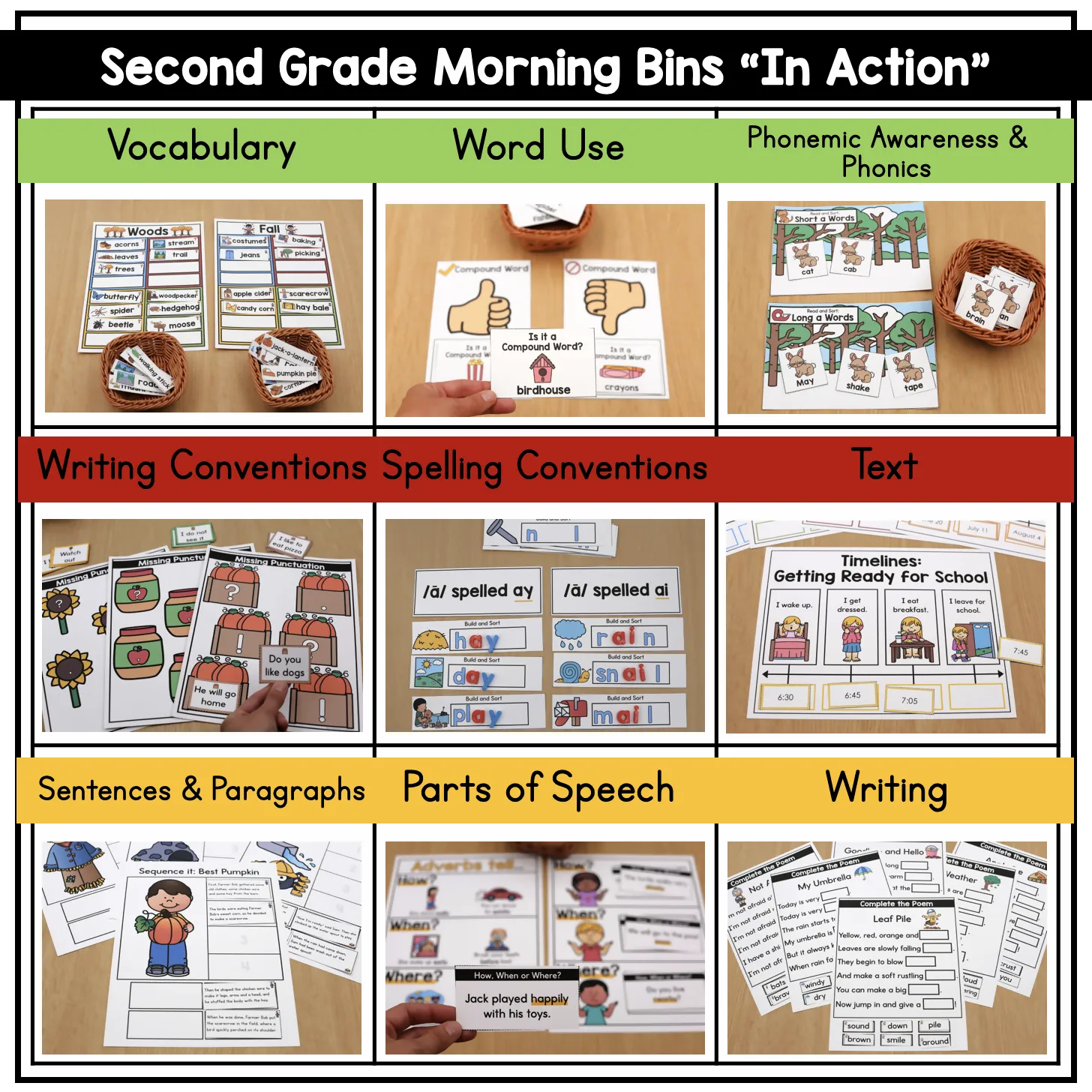 2nd Grade October Morning Bins | Printable Classroom Resource | The Moffatt Girls