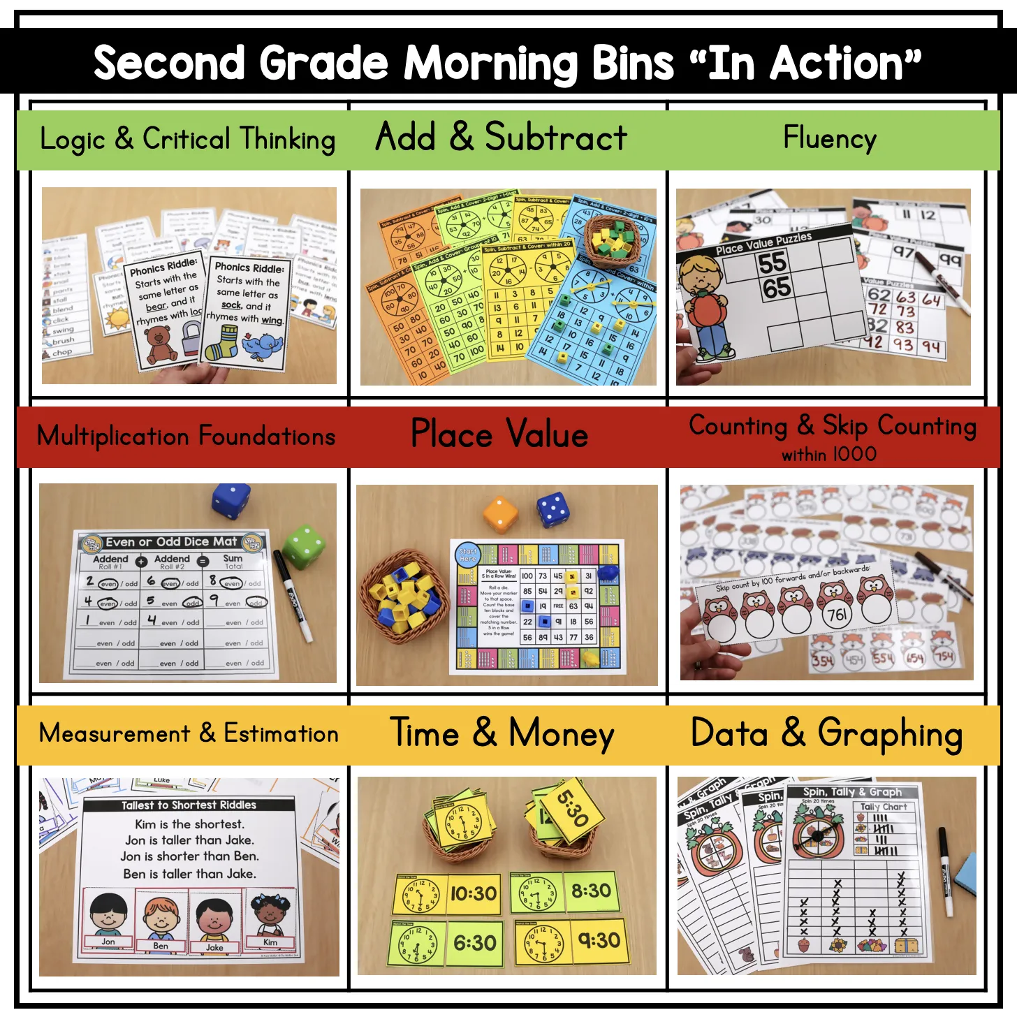 2nd Grade October Morning Bins | Printable Classroom Resource | The Moffatt Girls