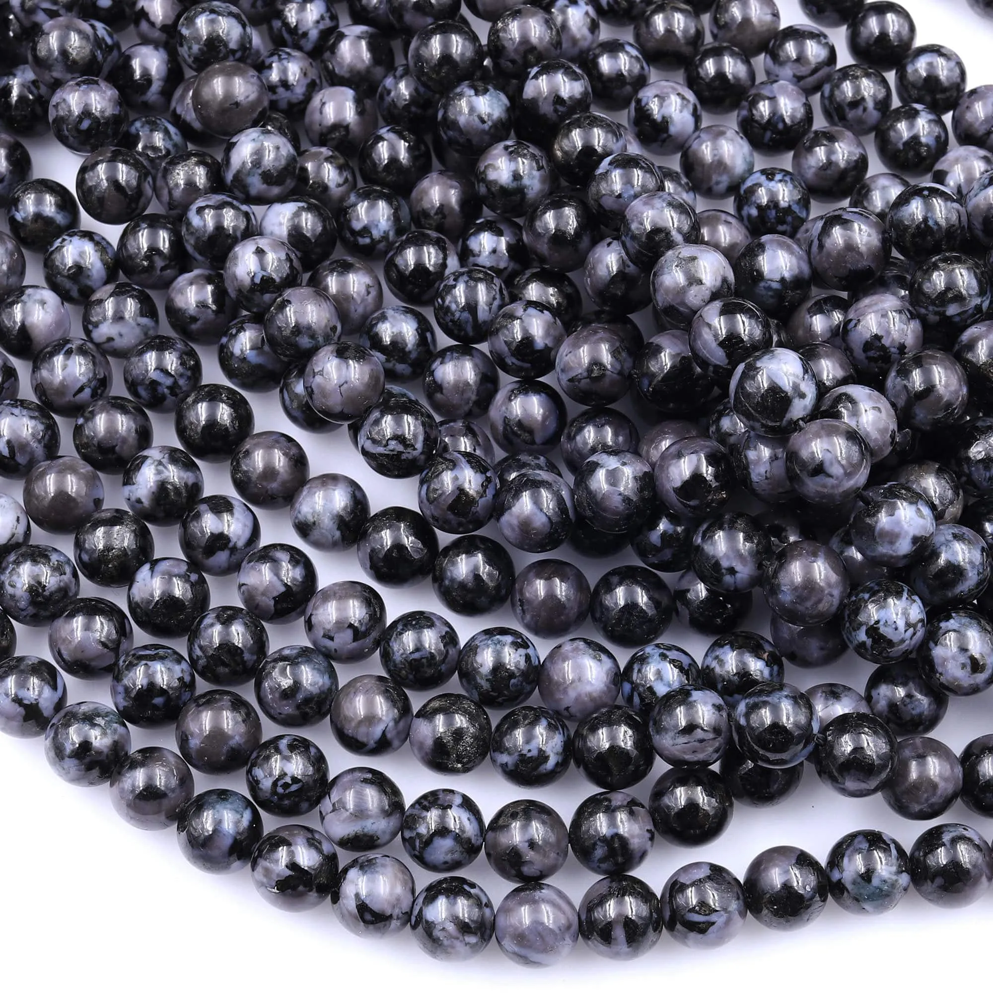 AAA Indigo Gabbro 6mm 8mm 10mm Round Beads Aka Mystic Merlinite 15.5" Strand