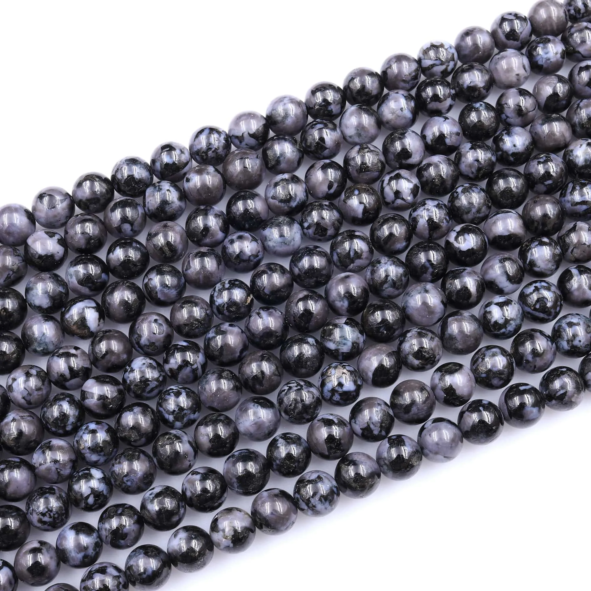 AAA Indigo Gabbro 6mm 8mm 10mm Round Beads Aka Mystic Merlinite 15.5" Strand