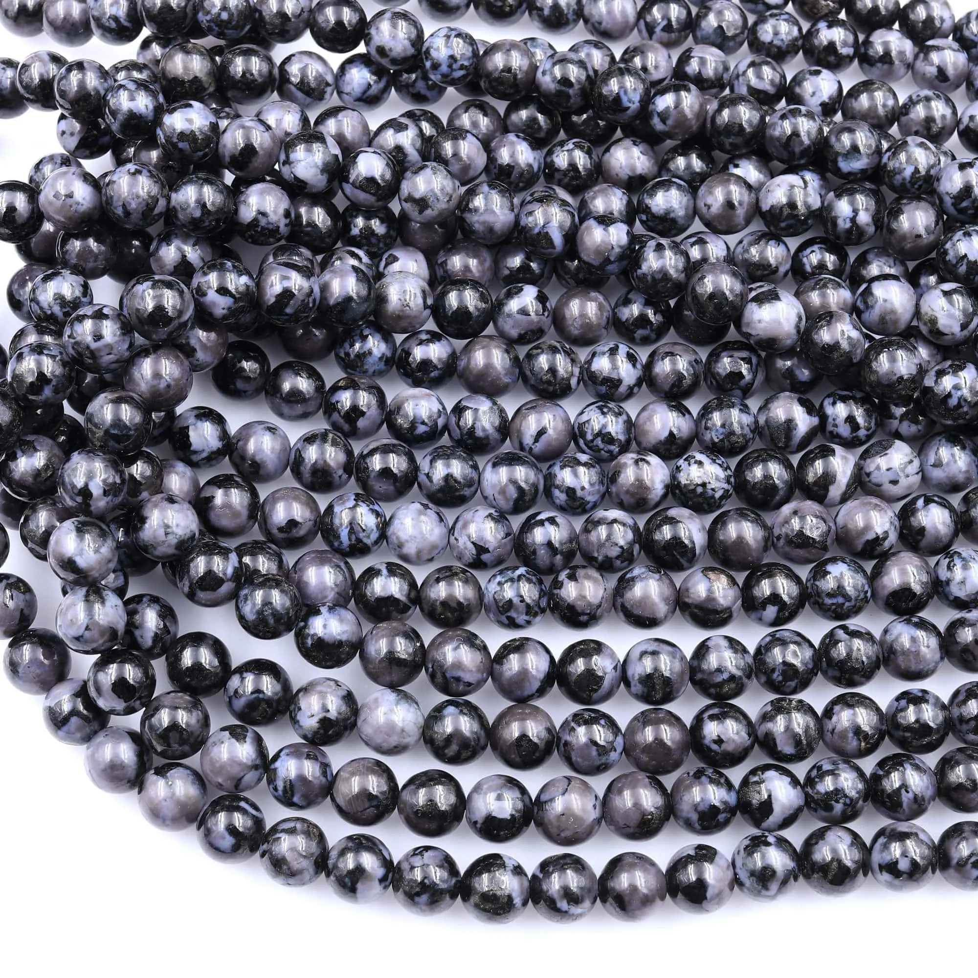 AAA Indigo Gabbro 6mm 8mm 10mm Round Beads Aka Mystic Merlinite 15.5" Strand