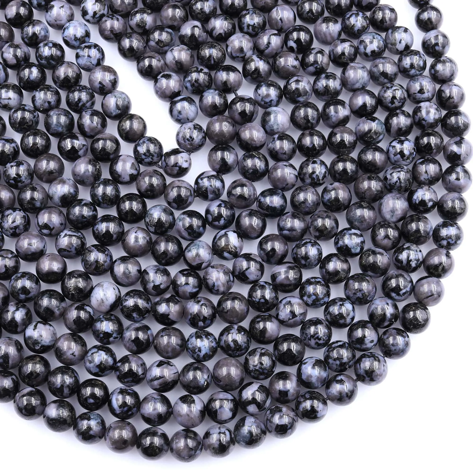 AAA Indigo Gabbro 6mm 8mm 10mm Round Beads Aka Mystic Merlinite 15.5" Strand