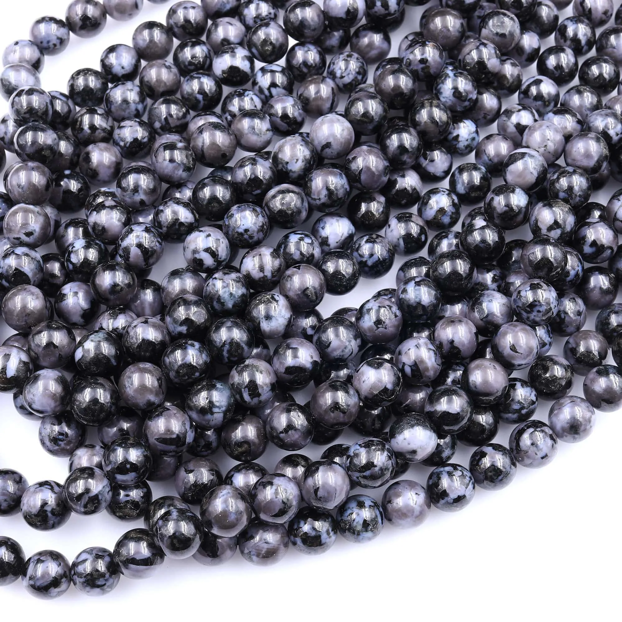 AAA Indigo Gabbro 6mm 8mm 10mm Round Beads Aka Mystic Merlinite 15.5" Strand