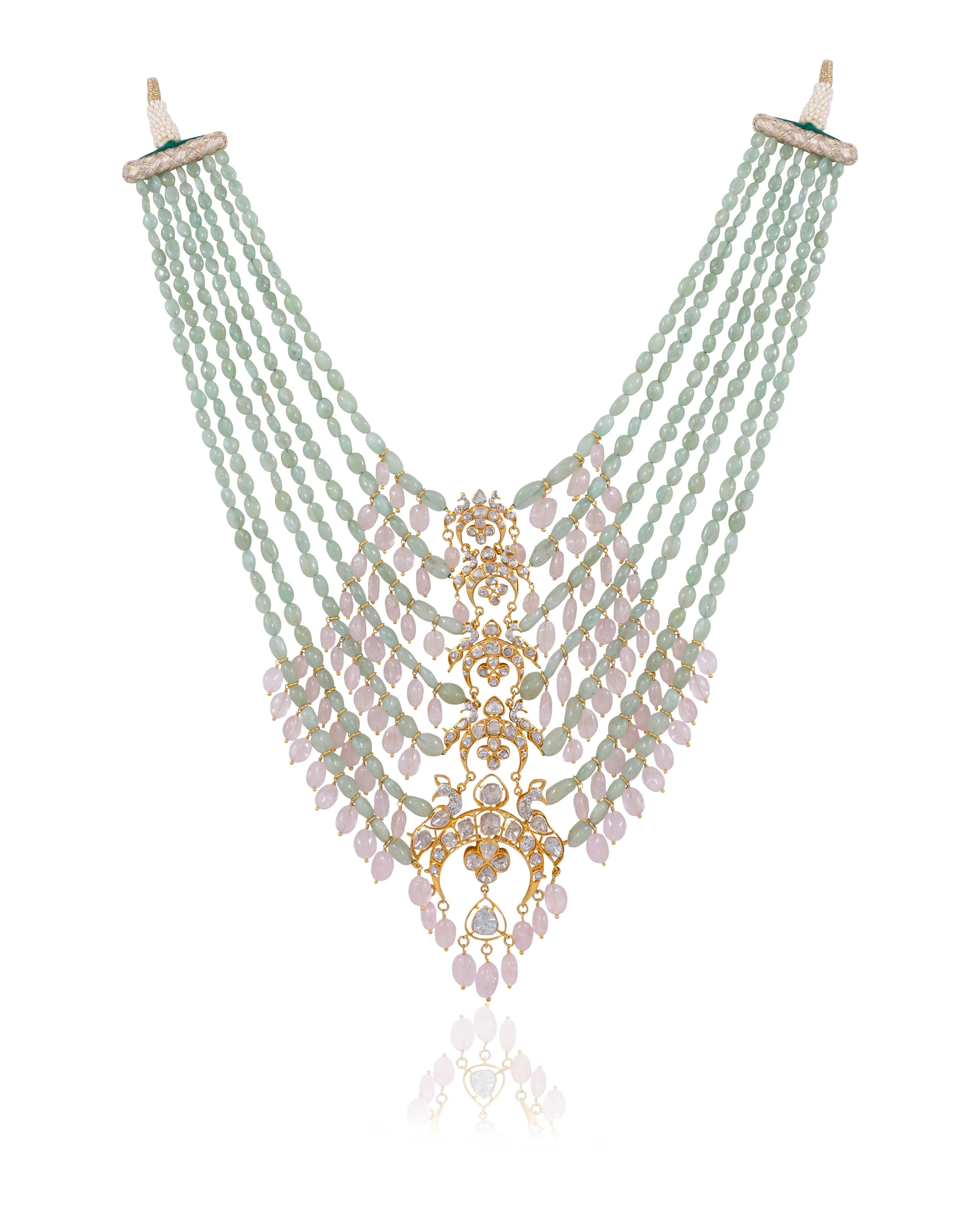 Aarifa Polki And Diamond Bead Pendant