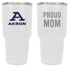 Akron Zips Proud Mom 24 oz Insulated Stainless Steel Tumbler - White