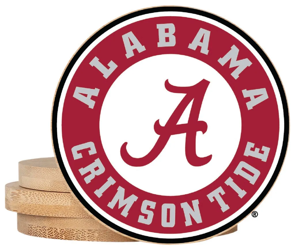 Alabama Crimson Tide Coaster Wooden 3.5 x 3.5-Inch 4 Pack Officially Licensed Collegiate Product