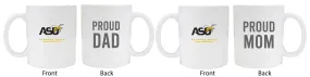 Alabama State University Proud Mom And Dad White Ceramic Coffee Mug 2 pack (White)