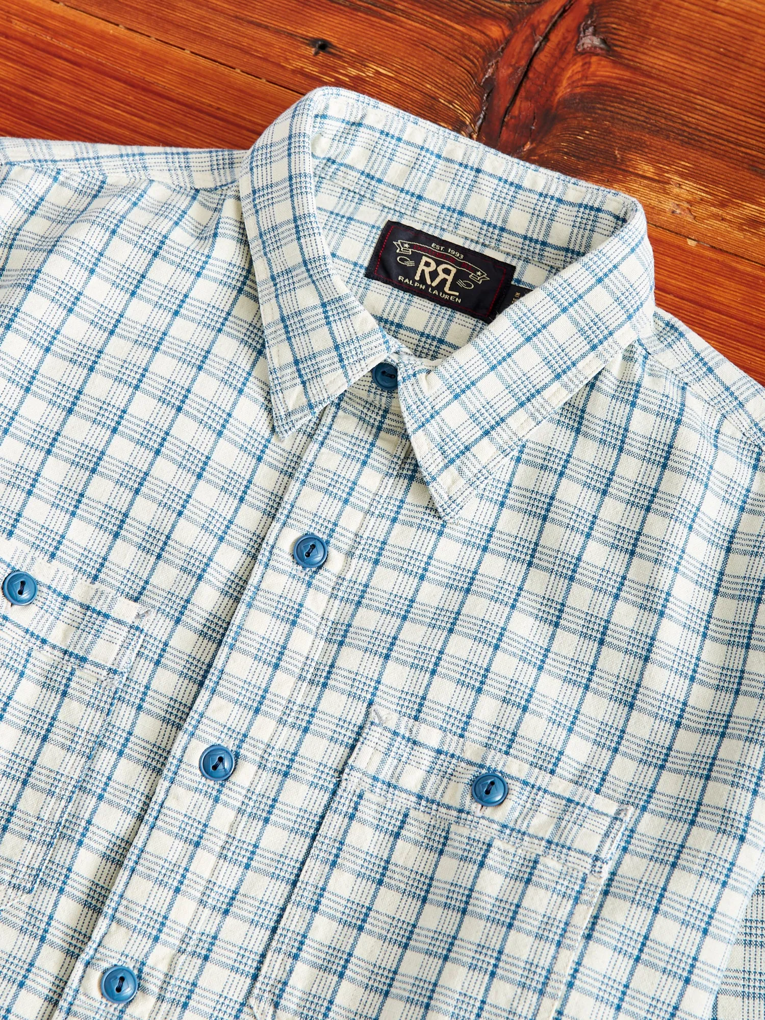 Alaska Plaid Workshirt in Cream/Blue