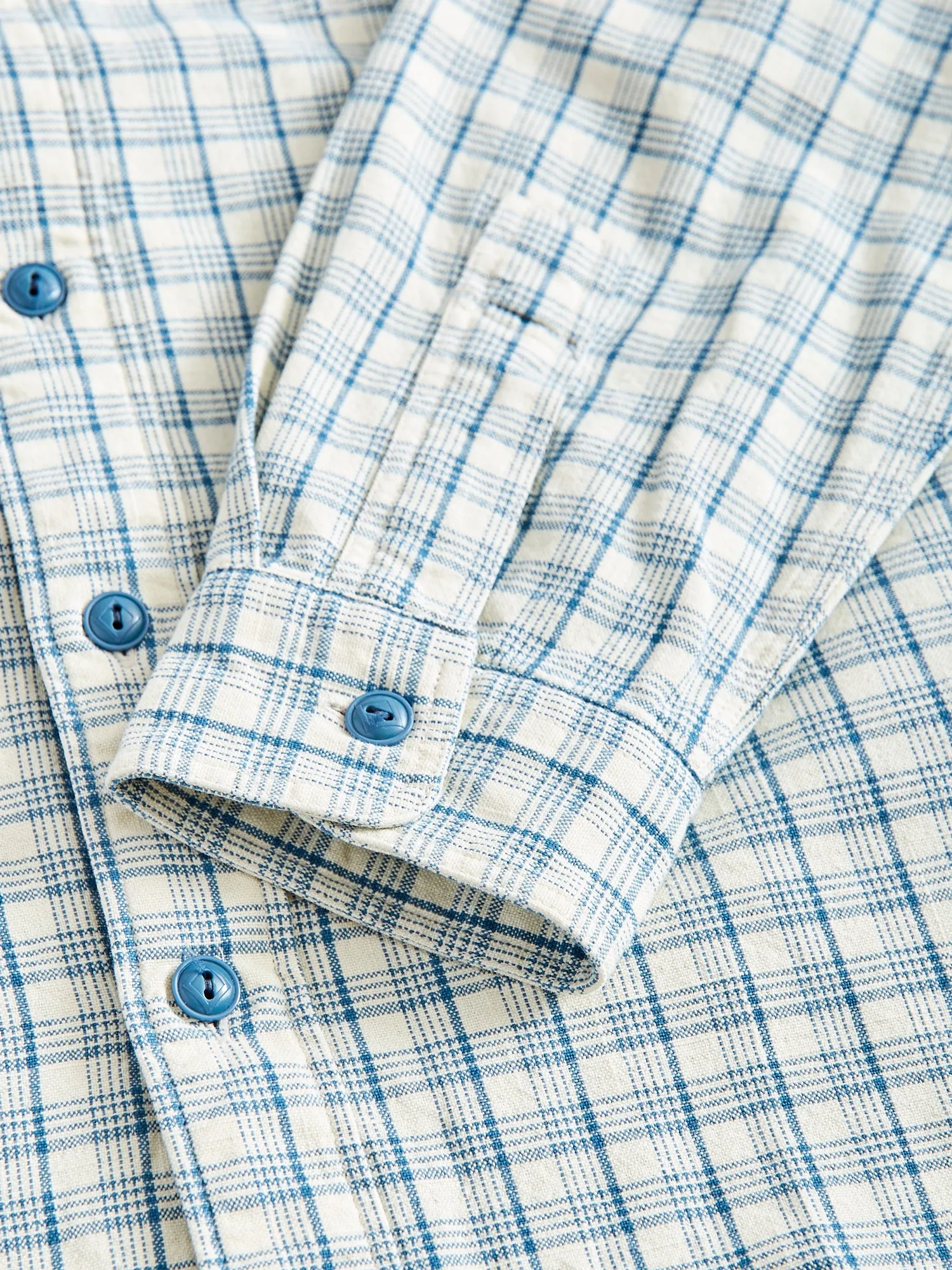 Alaska Plaid Workshirt in Cream/Blue