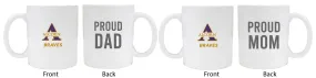 Alcorn State Braves Proud Mom And Dad White Ceramic Coffee Mug 2 pack (White)