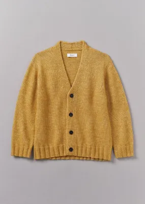 Alpaca Wool V-Neck Cardigan | Dijon Yellow