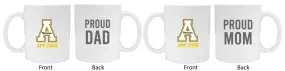 Appalachian State Proud Mom And Dad White Ceramic Coffee Mug 2 pack (White)