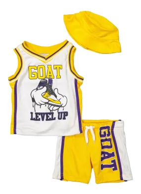 Baby Boys 0-9M Goat Level Up Jersey with Shorts and Hat