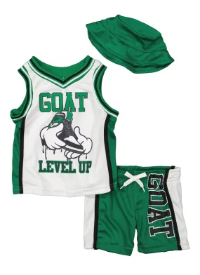 Baby Boys 0-9M Goat Level Up Jersey with Shorts and Hat