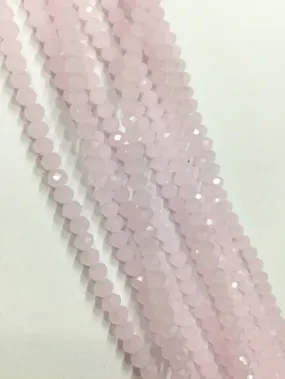 Baby Pink Opaque Tyre Crystal Glass Beads (Wholesale)