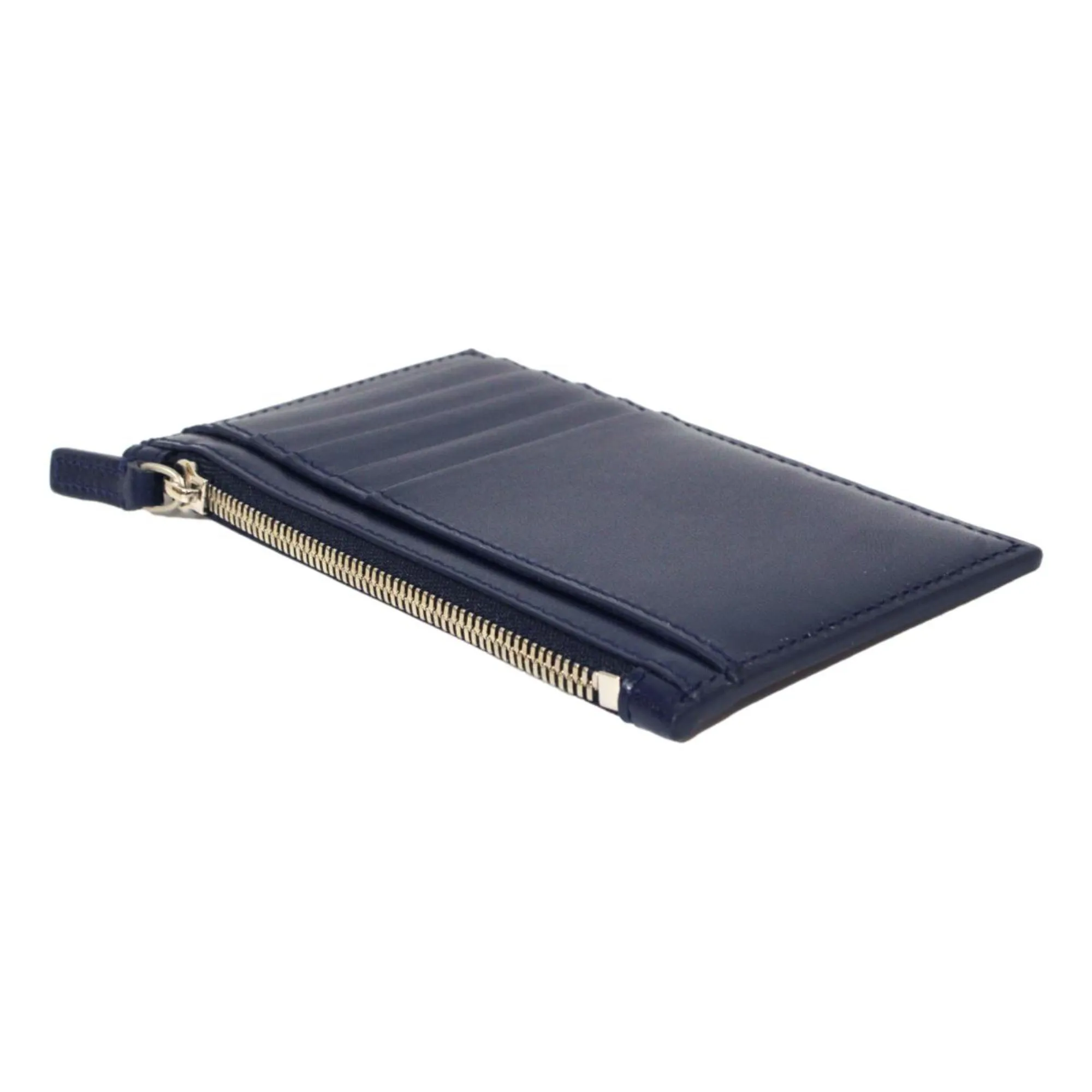 Balenciaga Cash Navy Leather Large Coin Card Holder Wallet