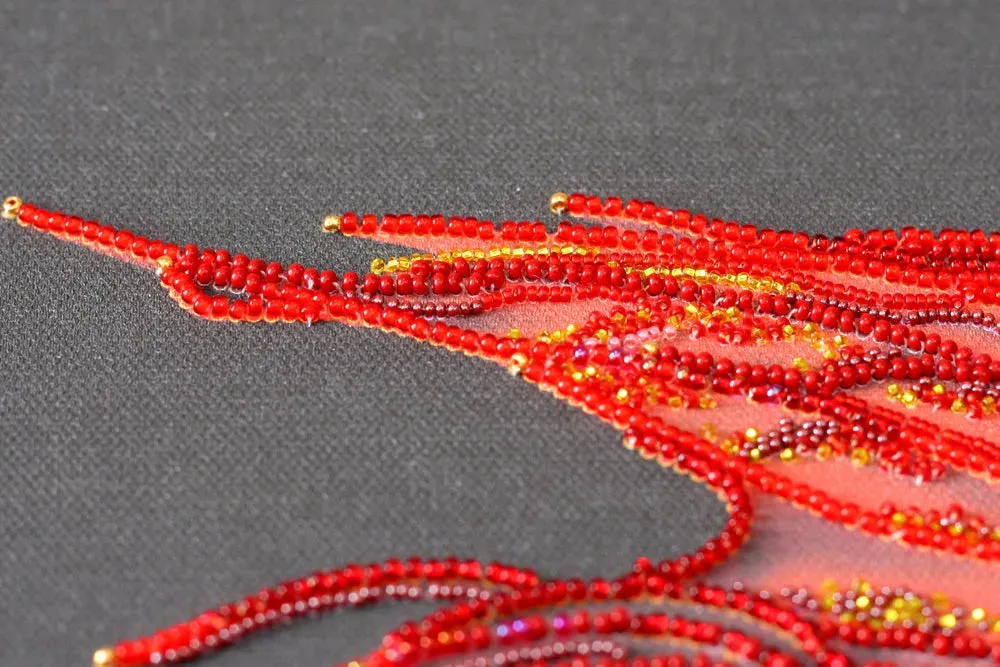 Bead Embroidery Kit - Red gold