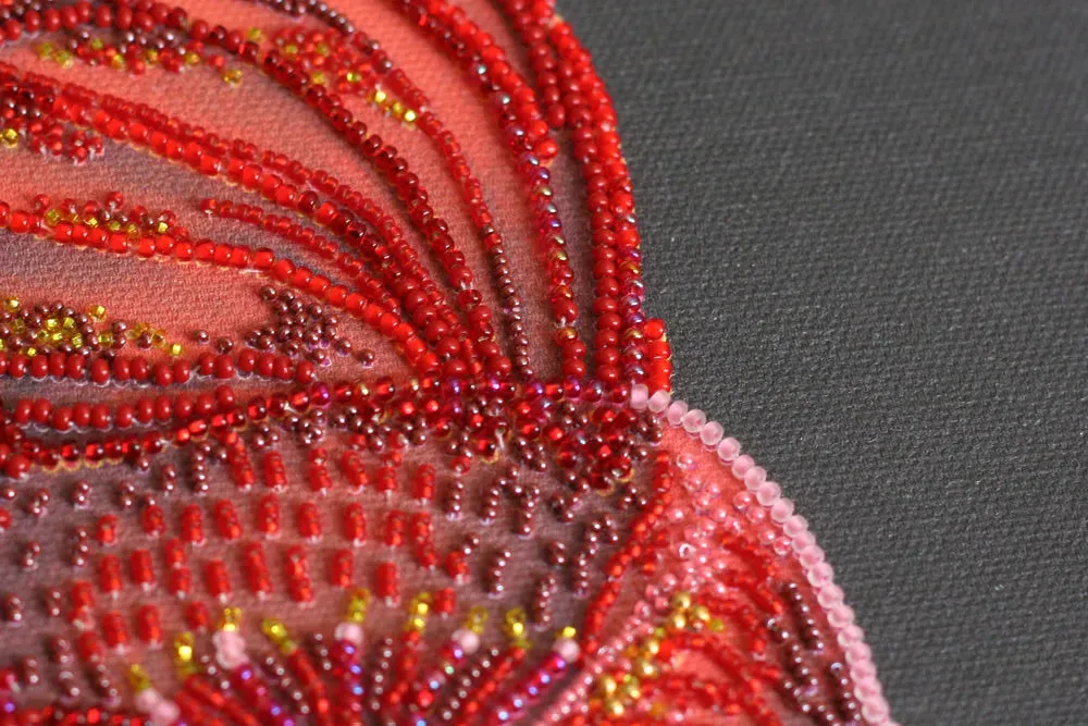 Bead Embroidery Kit - Red gold