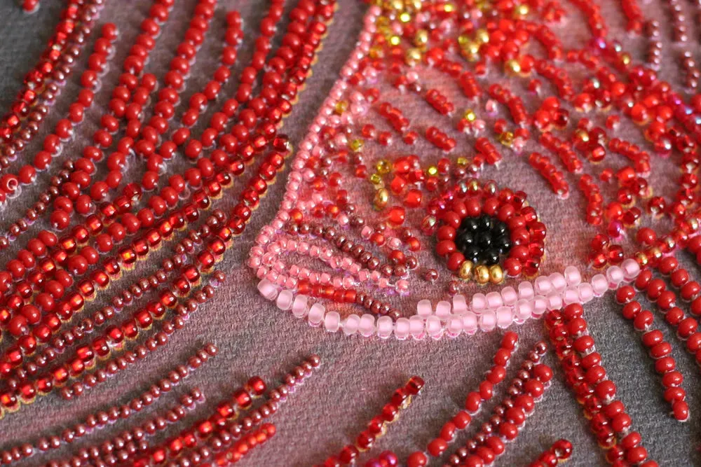 Bead Embroidery Kit - Red gold