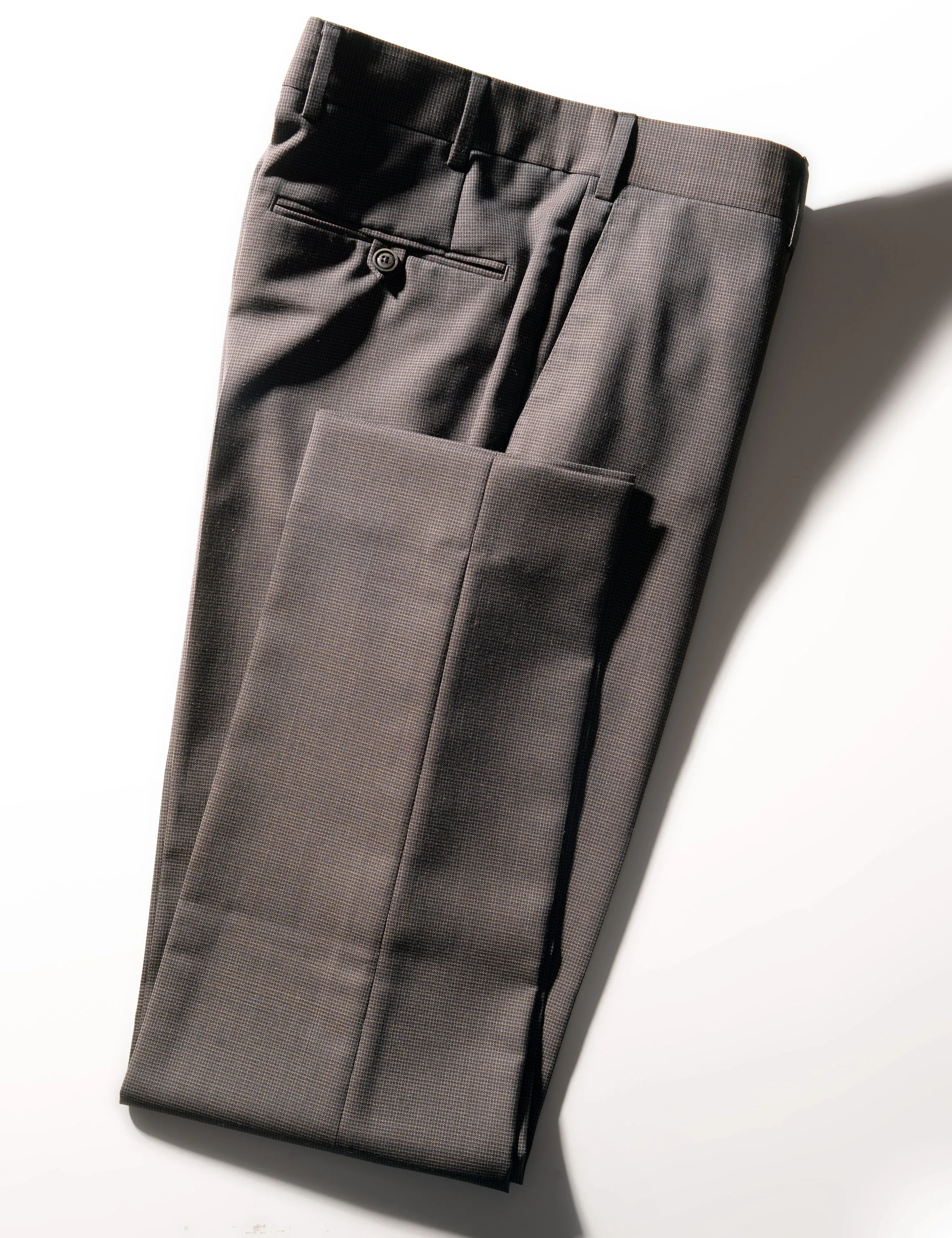 BKT50 Tailored Trousers in Wool Grid Weave - Iron Oxide