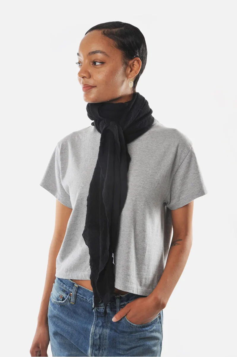 Black Classic Knit Diamond Cashmere Scarf