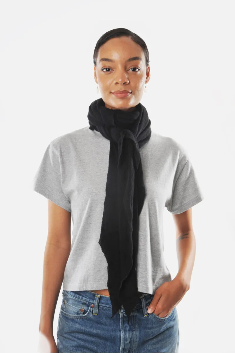 Black Classic Knit Diamond Cashmere Scarf