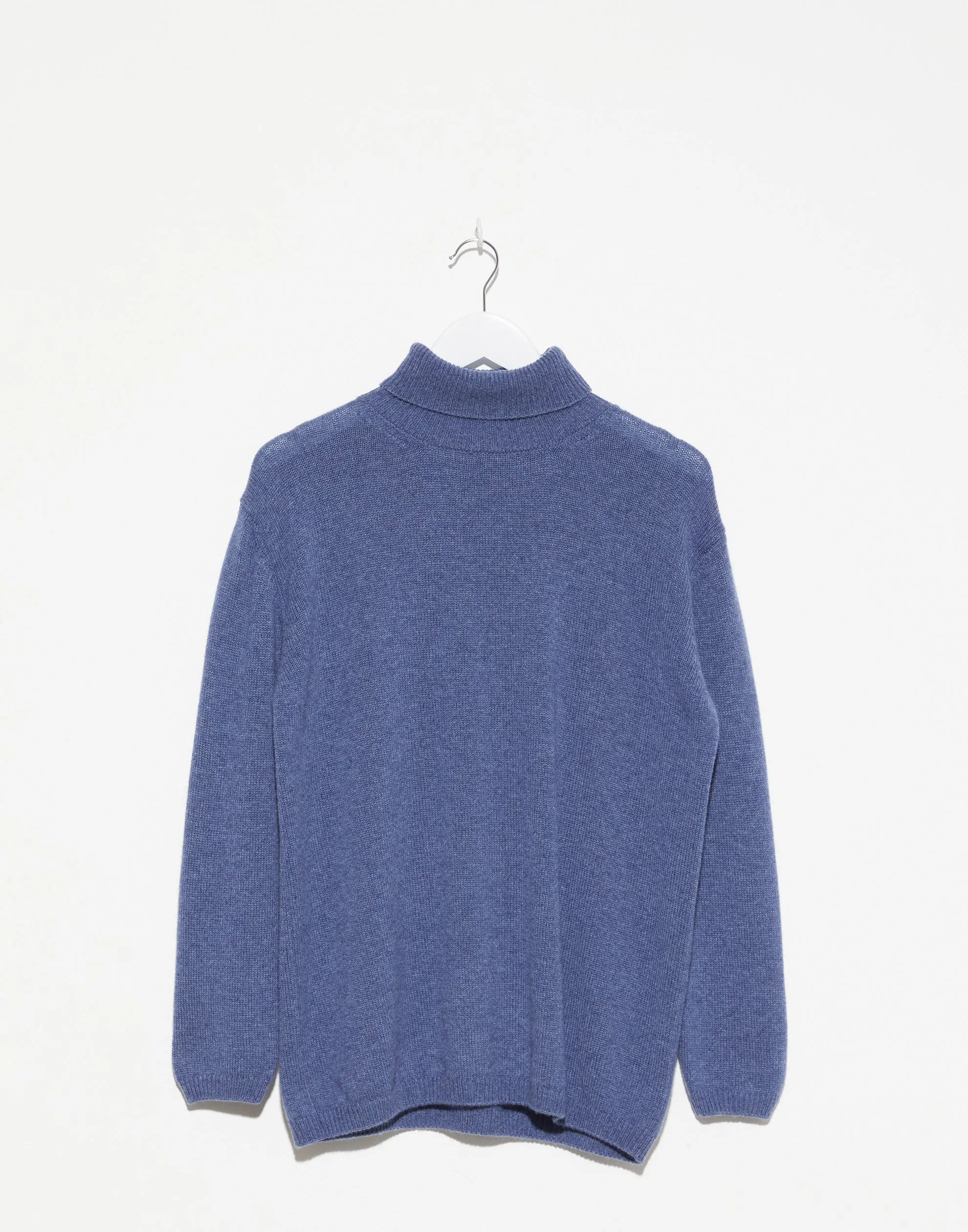 Blue Cashmere Turtleneck Jara Pullover