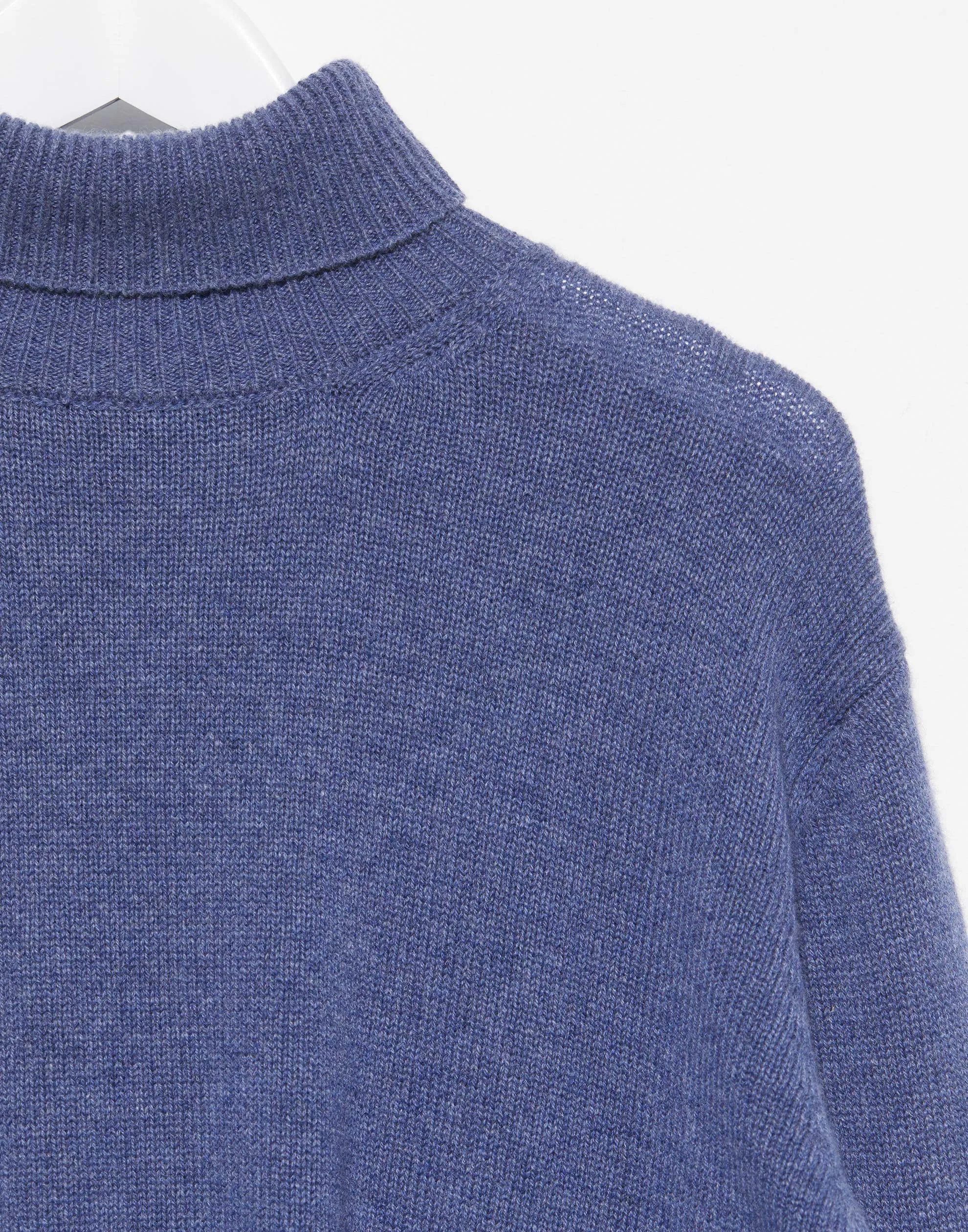 Blue Cashmere Turtleneck Jara Pullover