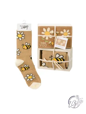 Box Sign & Sock Set - Bee You