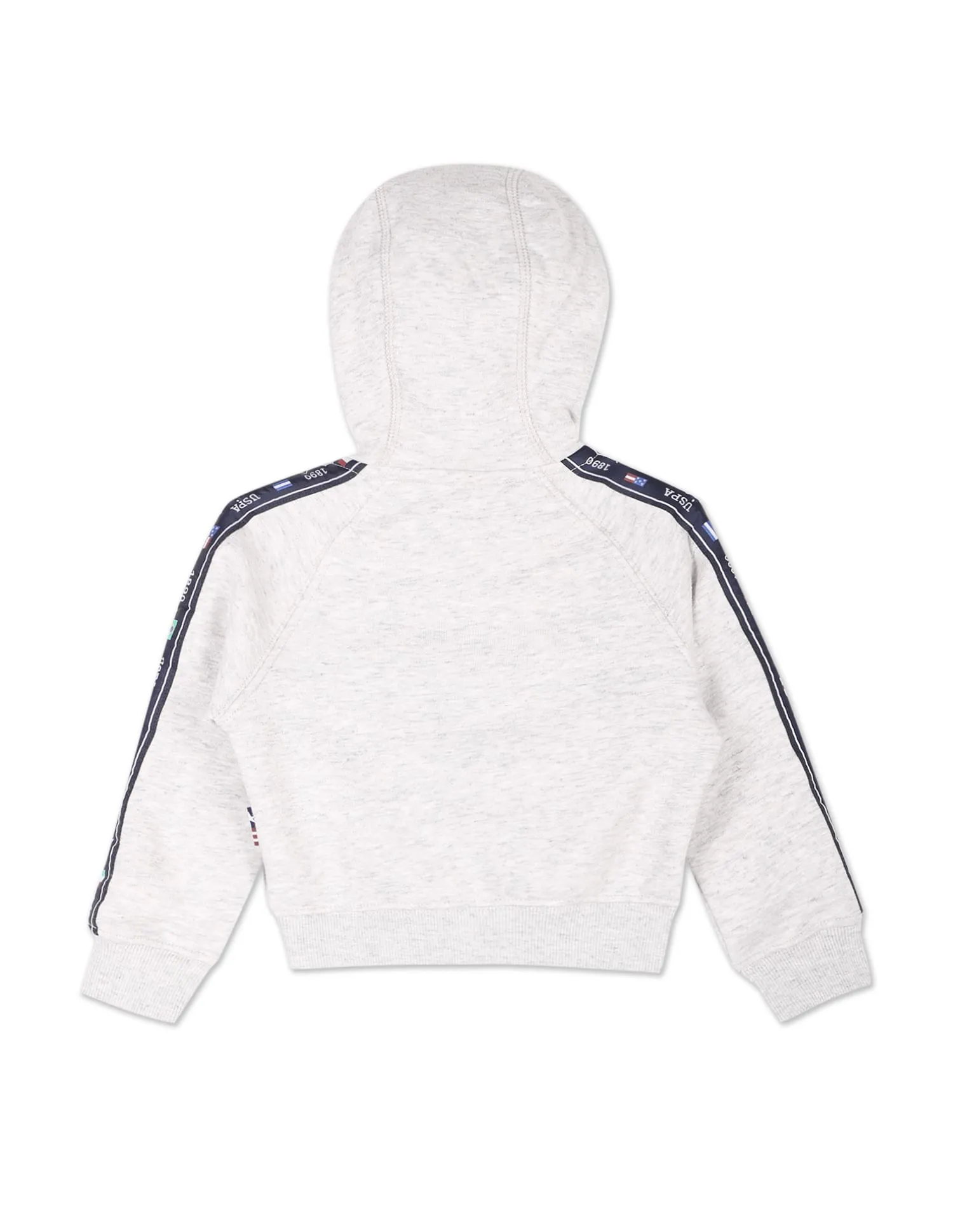 Boys Hooded Brand Tape HeatheSweatshirt