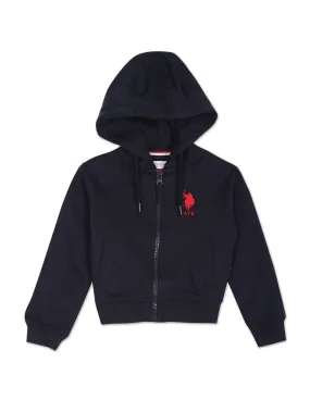 Boys Hooded Zip Up Brand Taped Sweatshirt