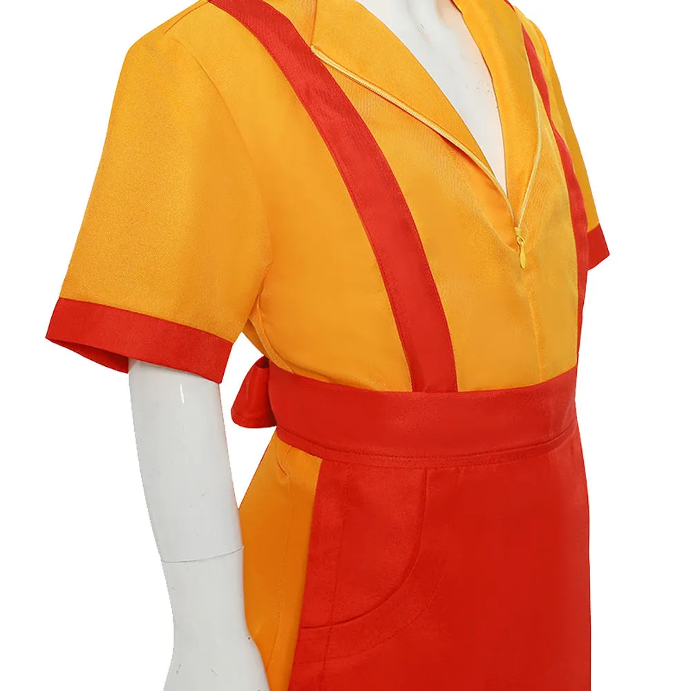 costume party dress to impress Customized Cos Film and Television Same Style Bar Fast Food Overalls Halloween Cosplay Uniform Short Skirt Bankruptcy Sisters