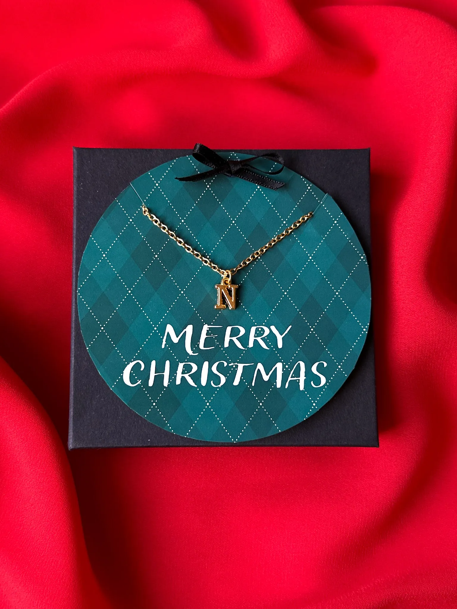 Custom 14K Gold Initial Necklace Argyle Christmas Gift