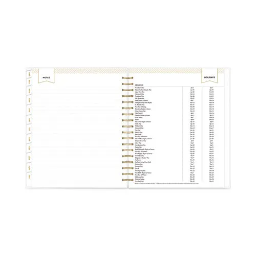 Day Designer Daily/monthly Frosted Planner, Rugby Stripe Artwork, 10 X 8, Black/white Cover, 12-month (july-june): 2023-2024