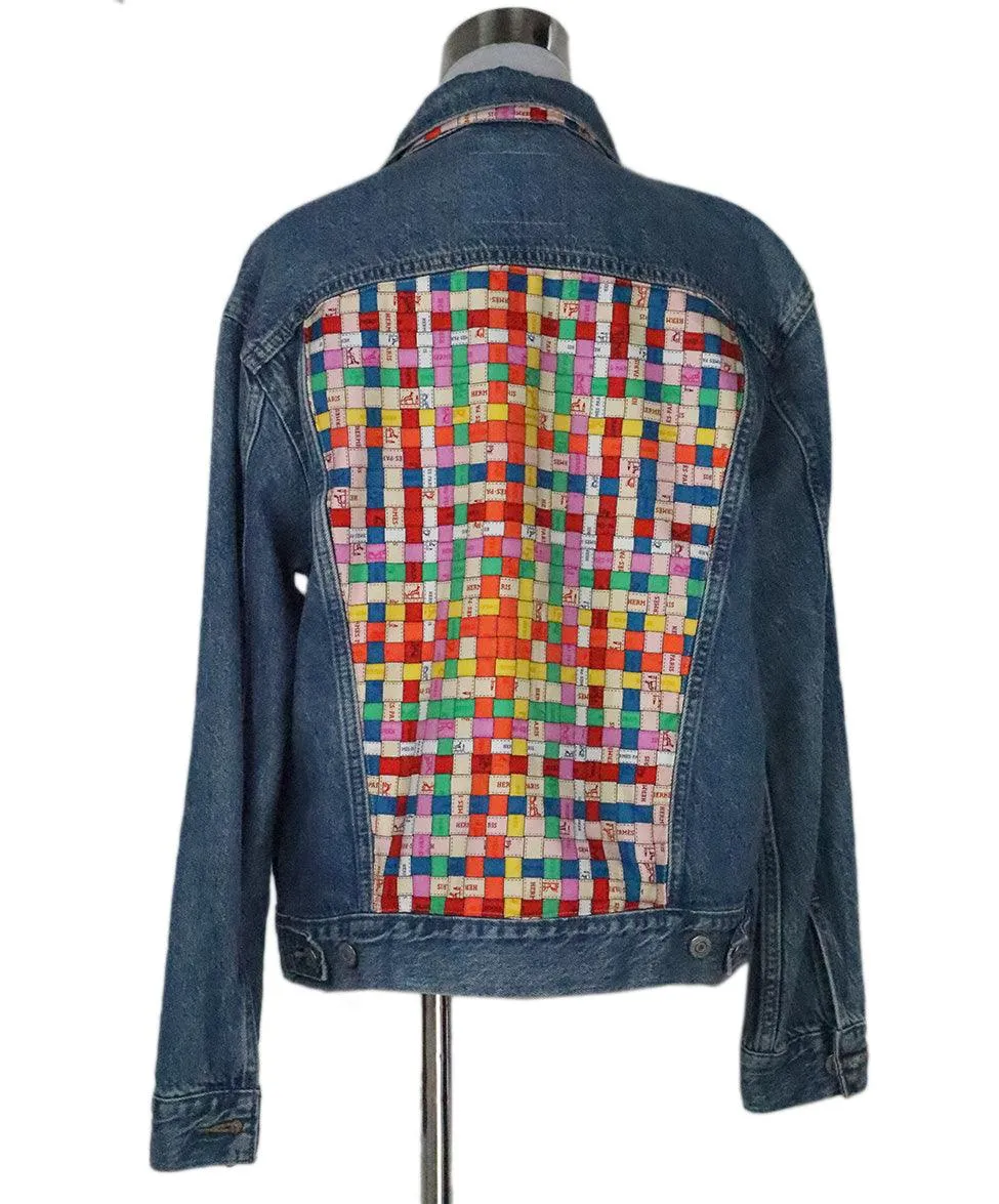 DCAL Denim Jacket w/ Hermes Scarf Lining sz 8