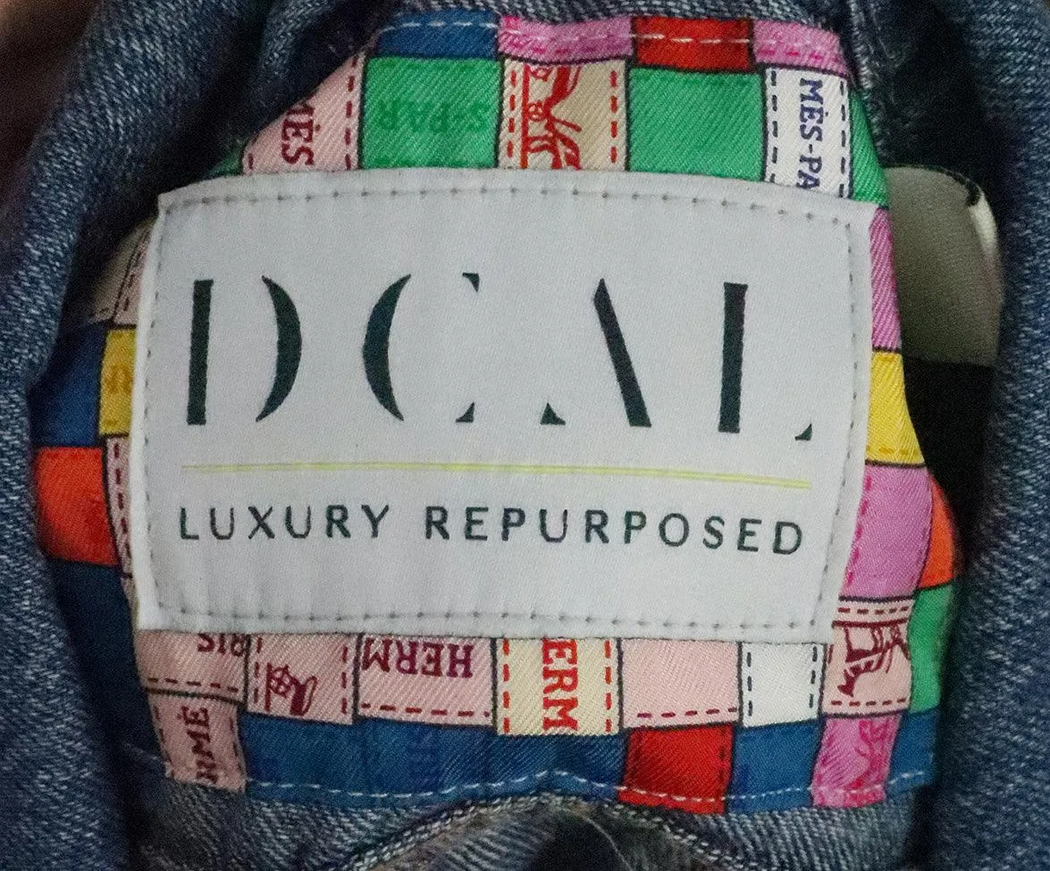 DCAL Denim Jacket w/ Hermes Scarf Lining sz 8