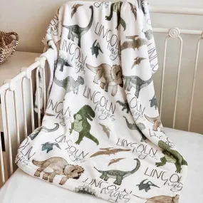 Dinosaur Friends Personalized Toddler Blanket