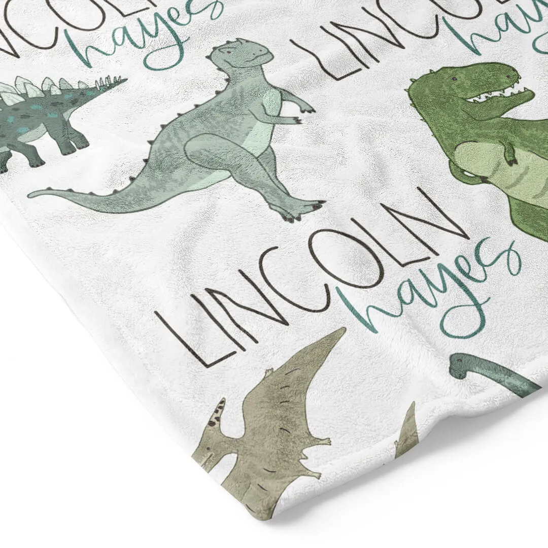 Dinosaur Friends Personalized Toddler Blanket